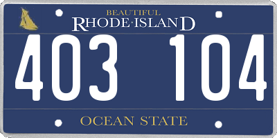 RI license plate 403104