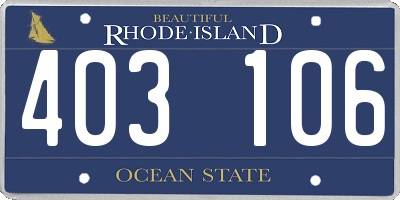 RI license plate 403106