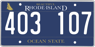 RI license plate 403107