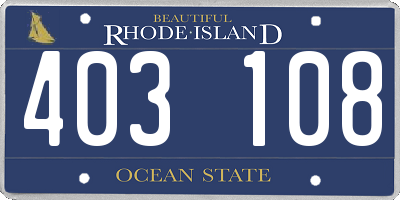 RI license plate 403108
