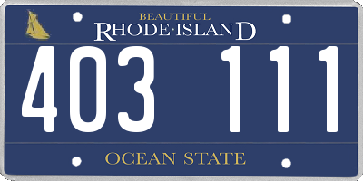RI license plate 403111