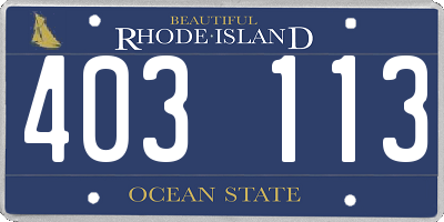 RI license plate 403113