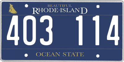 RI license plate 403114