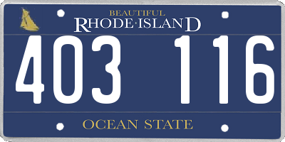 RI license plate 403116