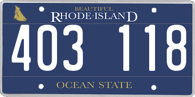 RI license plate 403118