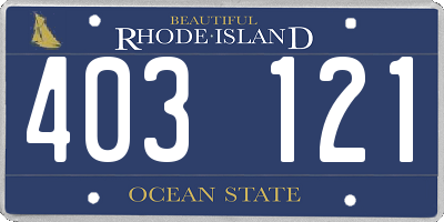RI license plate 403121