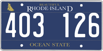 RI license plate 403126