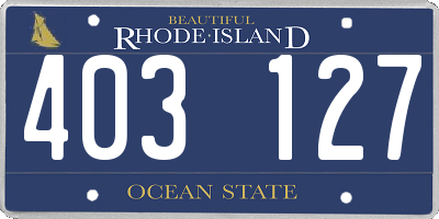 RI license plate 403127