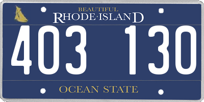 RI license plate 403130