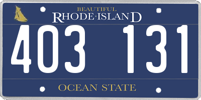 RI license plate 403131