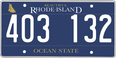 RI license plate 403132