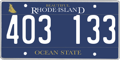 RI license plate 403133