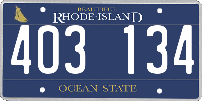 RI license plate 403134
