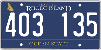 RI license plate 403135