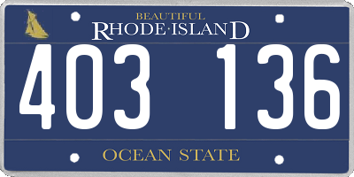 RI license plate 403136
