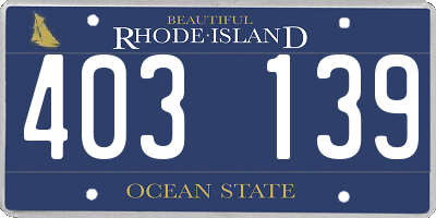 RI license plate 403139
