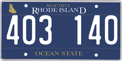 RI license plate 403140