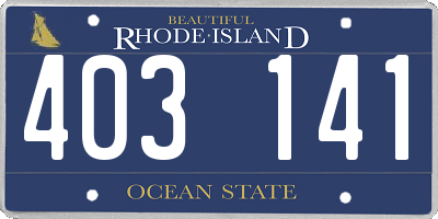RI license plate 403141