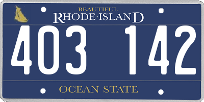 RI license plate 403142