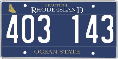 RI license plate 403143