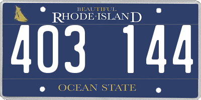 RI license plate 403144