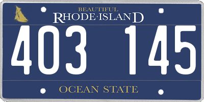 RI license plate 403145