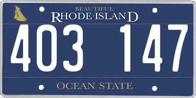 RI license plate 403147