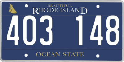 RI license plate 403148