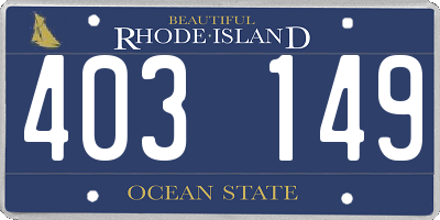 RI license plate 403149