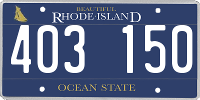RI license plate 403150