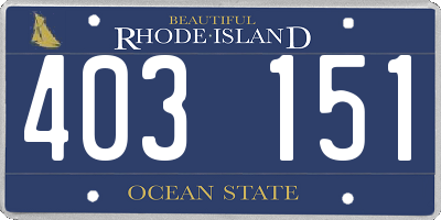 RI license plate 403151