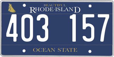 RI license plate 403157