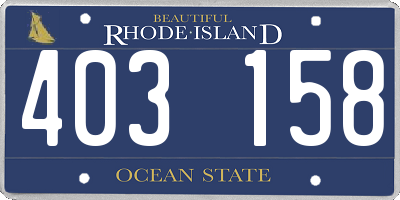 RI license plate 403158