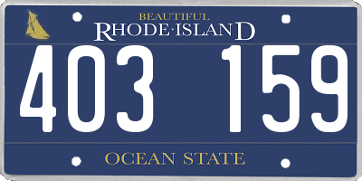RI license plate 403159
