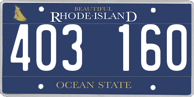 RI license plate 403160