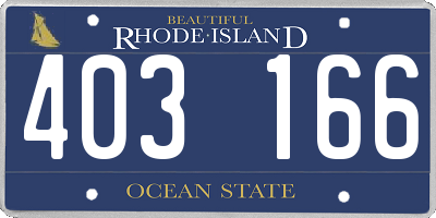 RI license plate 403166