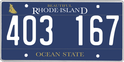 RI license plate 403167