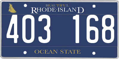 RI license plate 403168