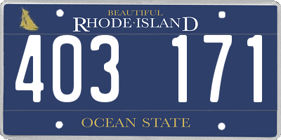 RI license plate 403171