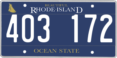 RI license plate 403172