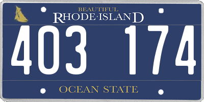 RI license plate 403174