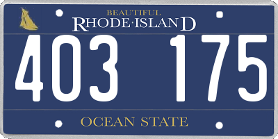 RI license plate 403175