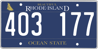 RI license plate 403177