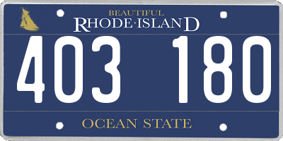 RI license plate 403180