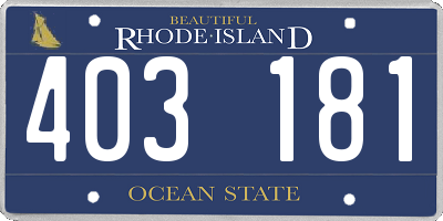 RI license plate 403181