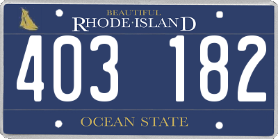 RI license plate 403182