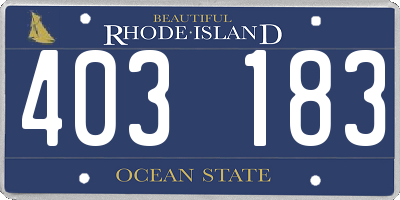 RI license plate 403183