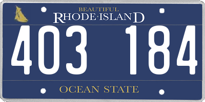 RI license plate 403184
