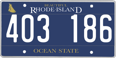 RI license plate 403186