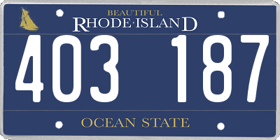 RI license plate 403187